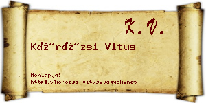Körözsi Vitus névjegykártya